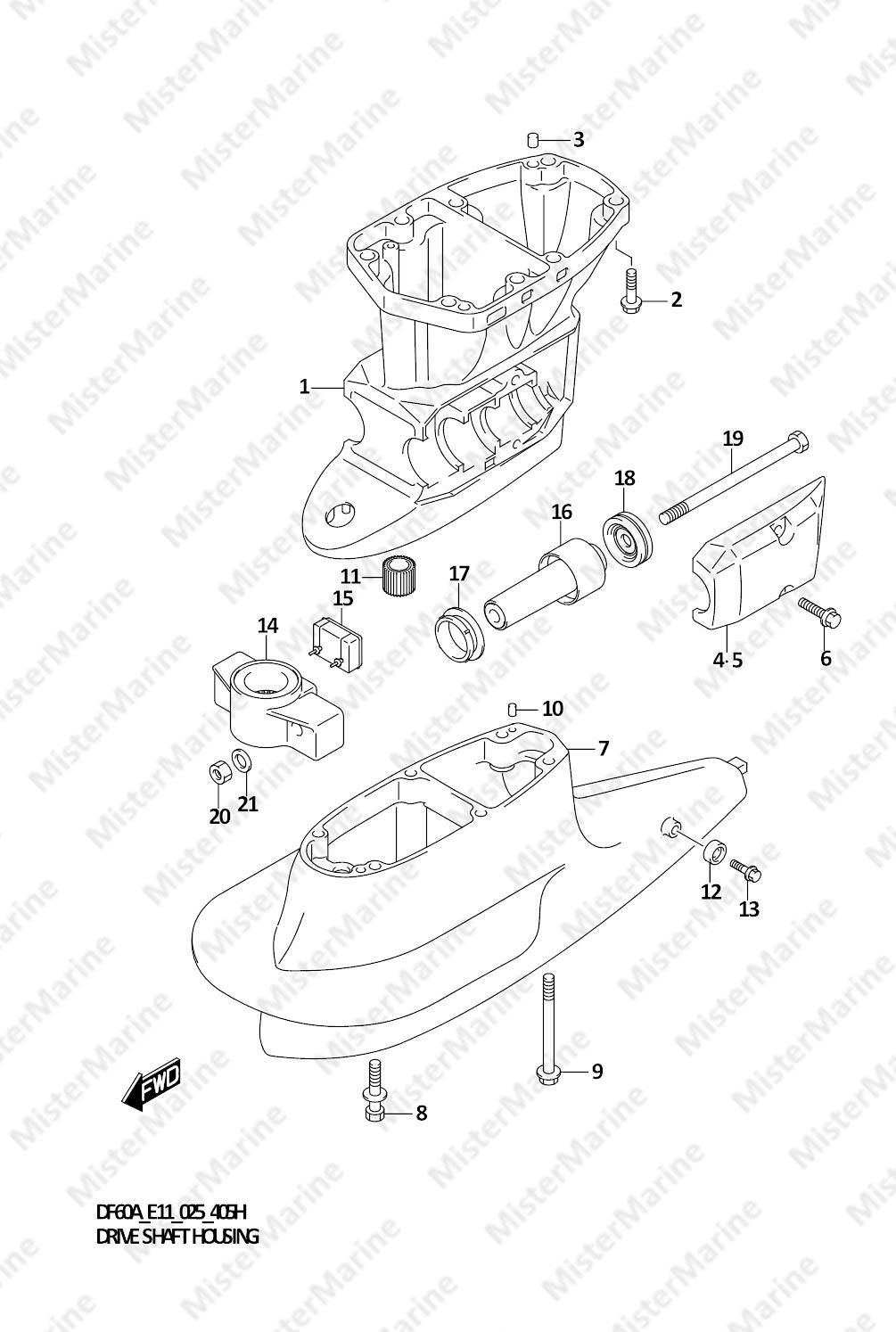 FIG.405H (1-H-14) DRIVE SHAFT HOUSING (DF60AVT,DF60AVTH)
