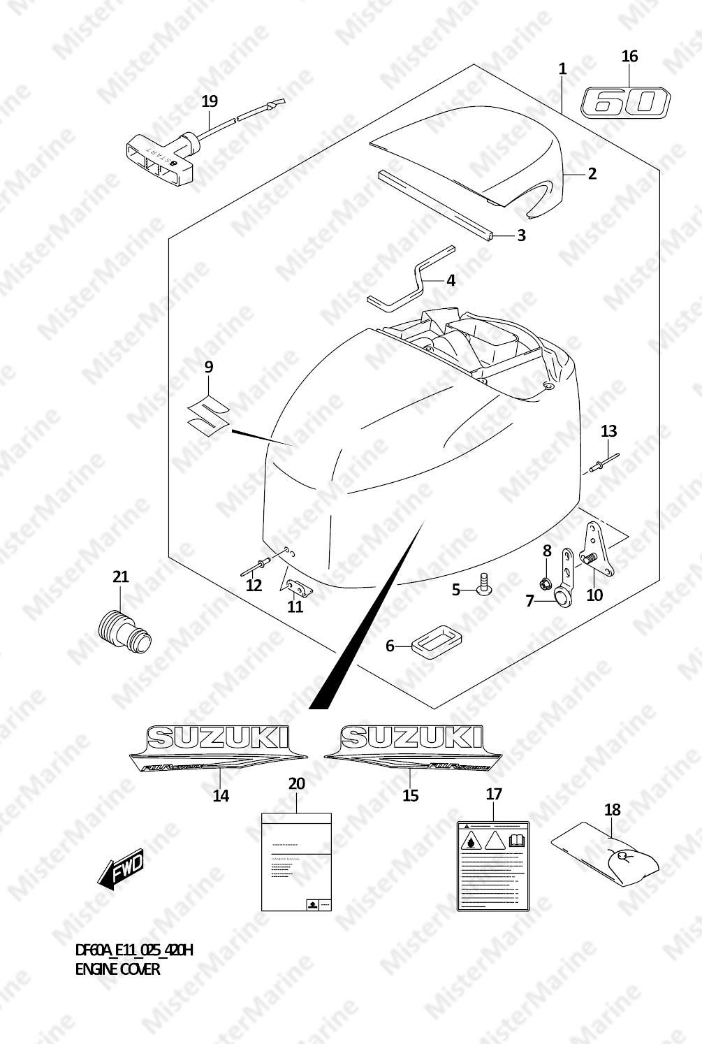 FIG.420H (1-J-10) ENGINE COVER (DF60ATH)