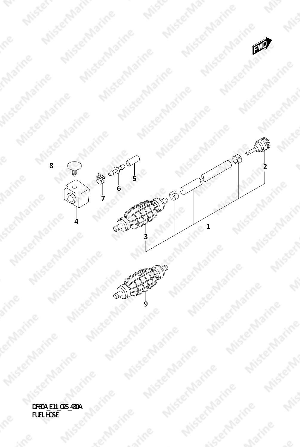 FIG.430A (1-J-12) FUEL HOSE (E03,E11)