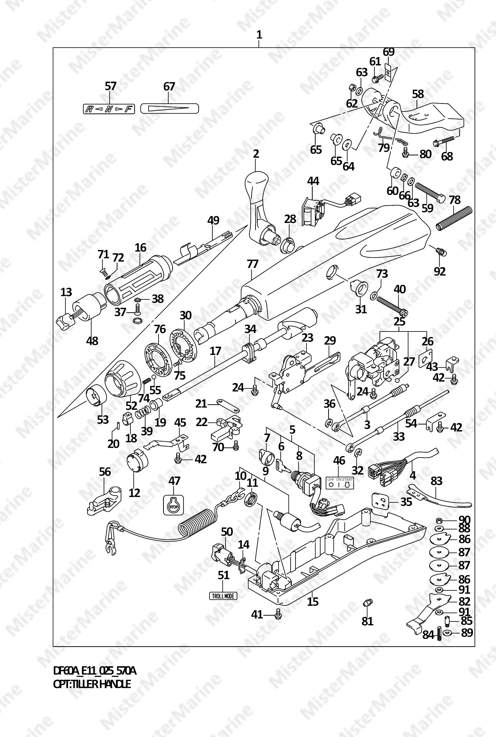 FIG.570A (2-C-2) OPT:TILLER HANDLE (DF40A,DF50A)