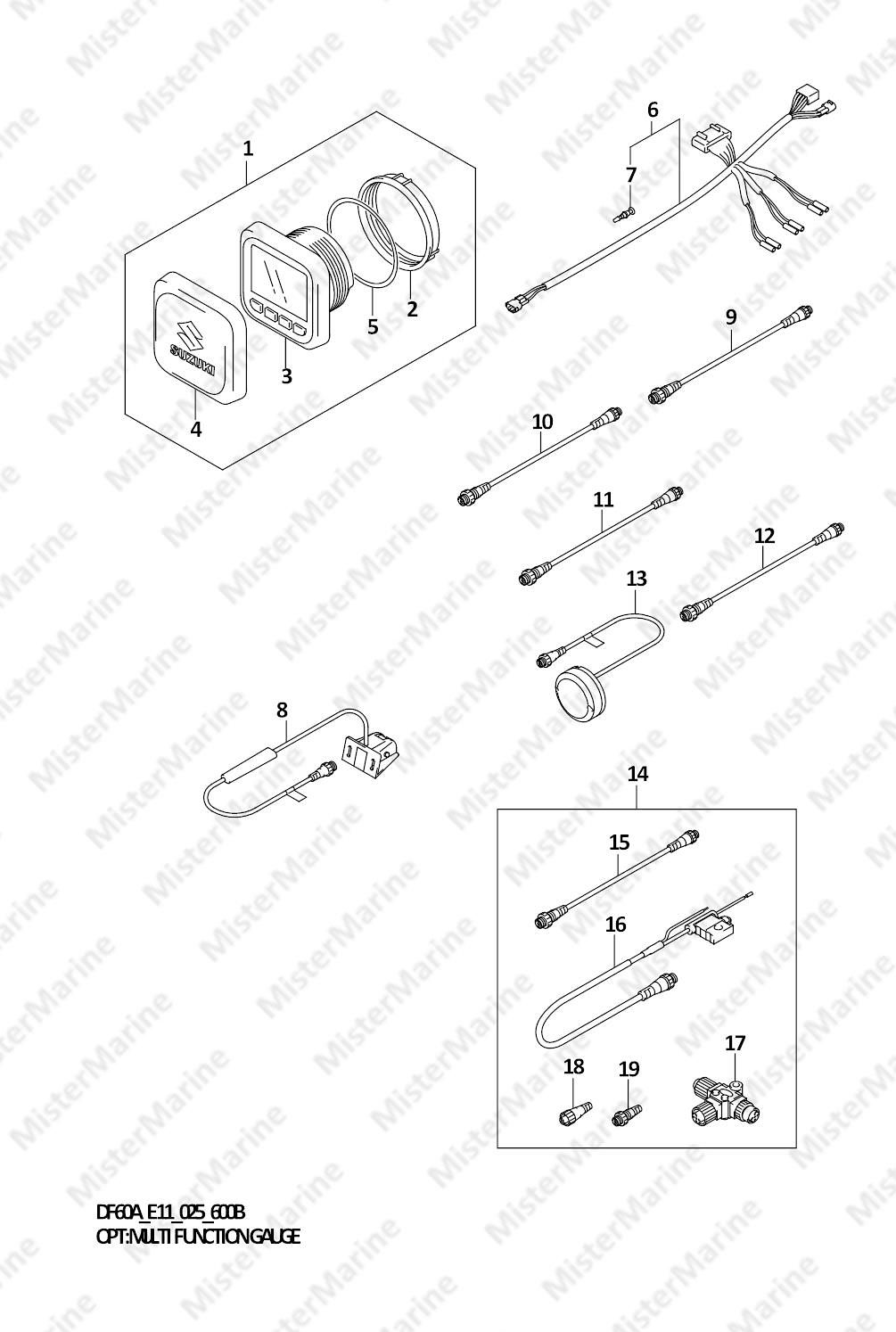 FIG.600B (2-C-12) OPT:MULTI FUNCTION GAUGE (SEE NOTE)