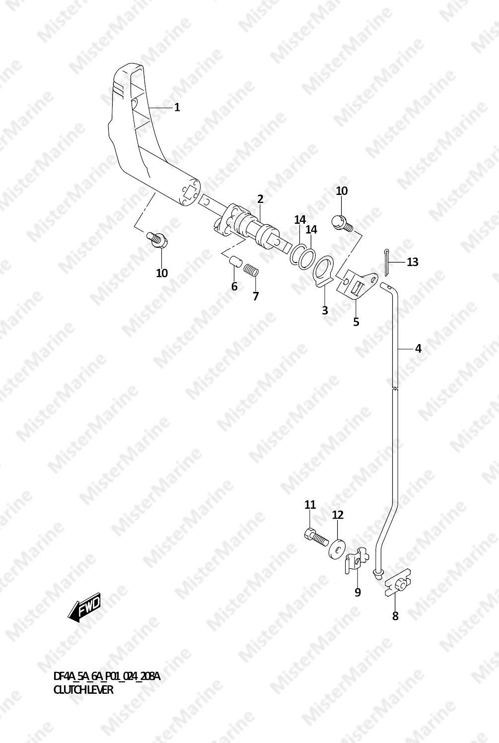 FIG.208A (1-B-14) CLUTCH LEVER