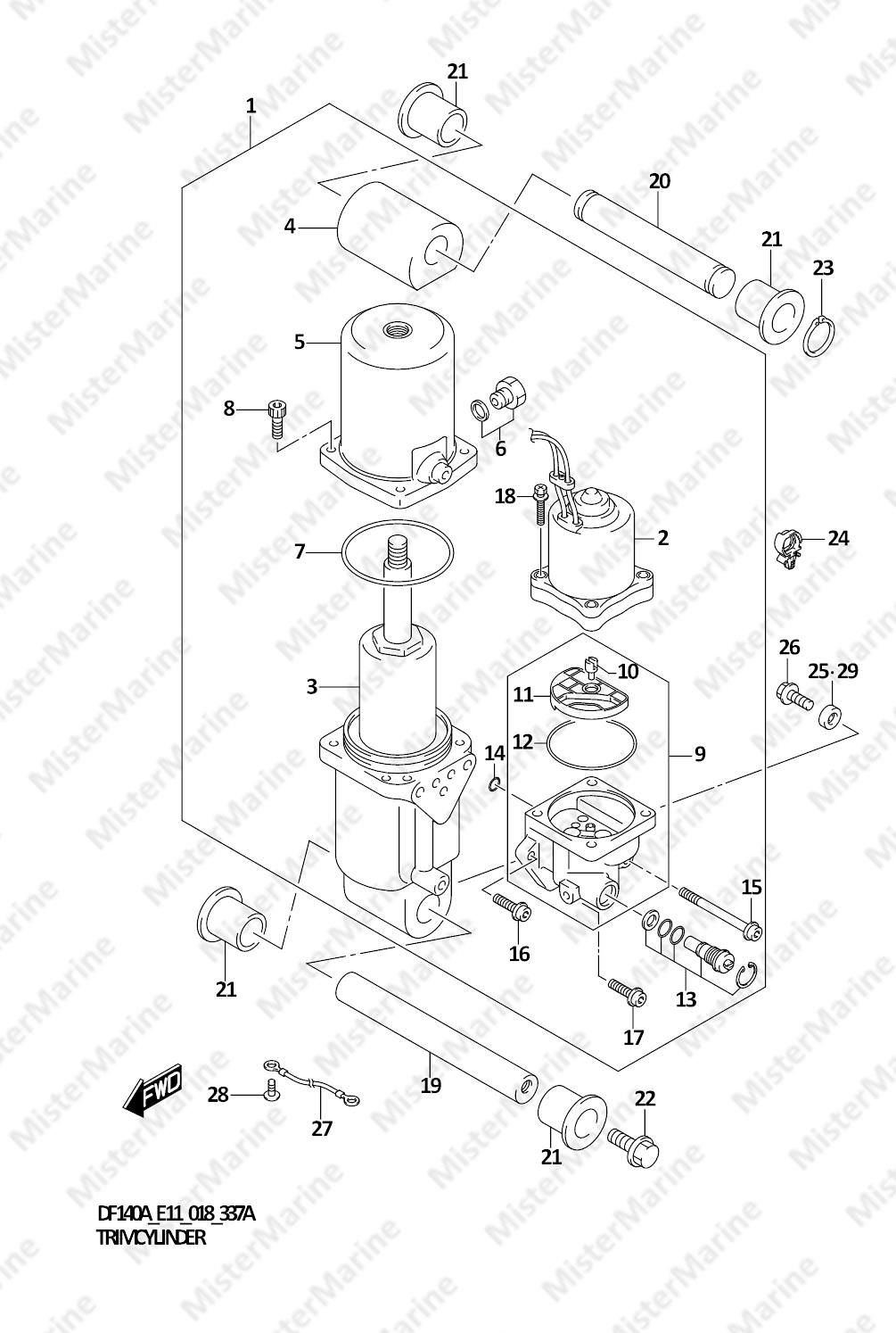 FIG.337A (1-F-15) TRIM CYLINDER (DF100AT)(DF115AT)
