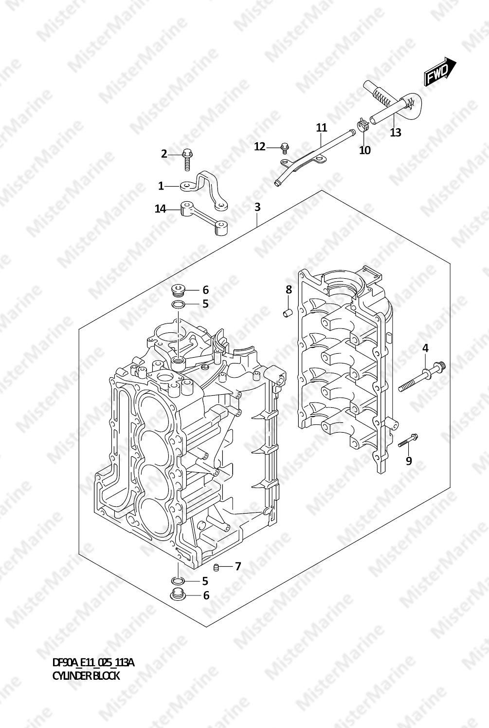 FIG.113A (1-B-3) CYLINDER BLOCK