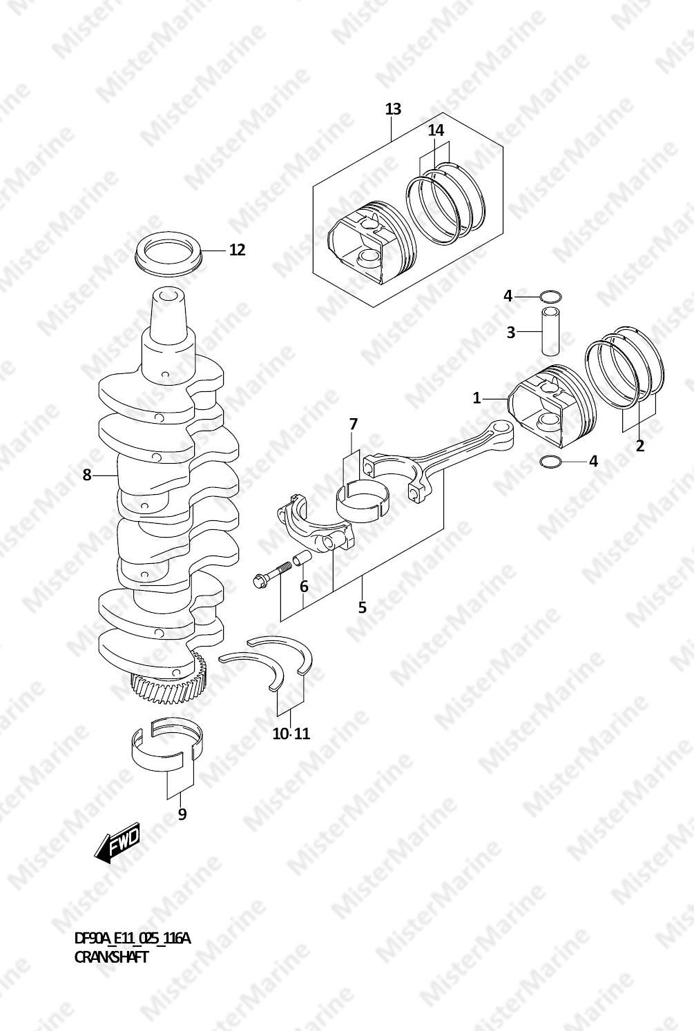 FIG.116A (1-B-4) CRANKSHAFT