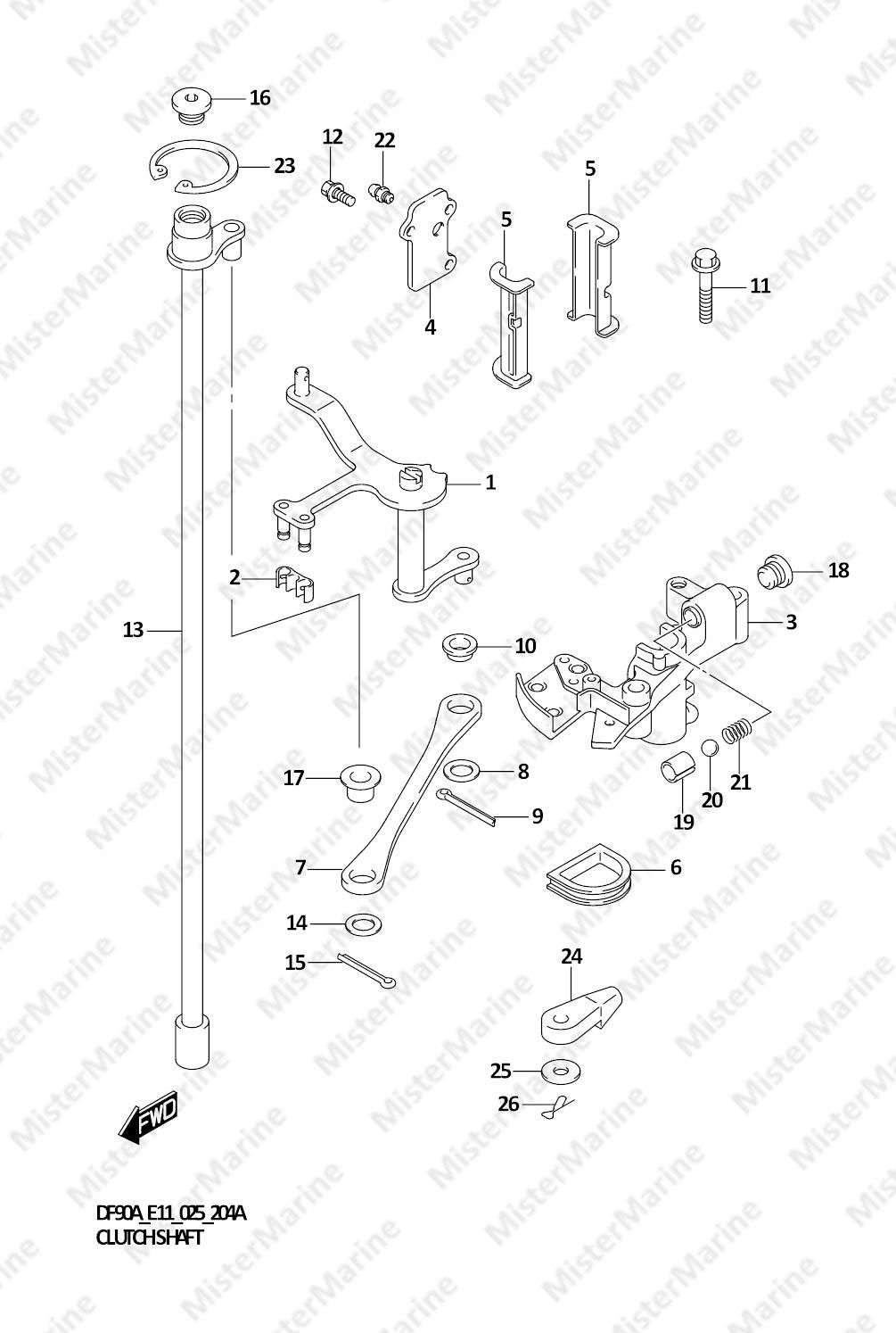 FIG.204A (1-D-9) CLUTCH SHAFT