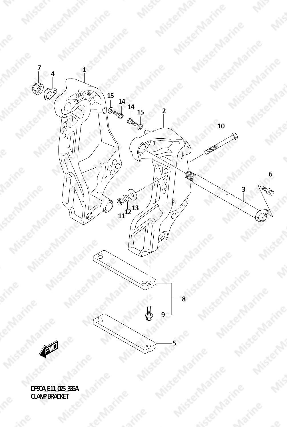 FIG.335A (1-F-3) CLAMP BRACKET (SEE NOTE)