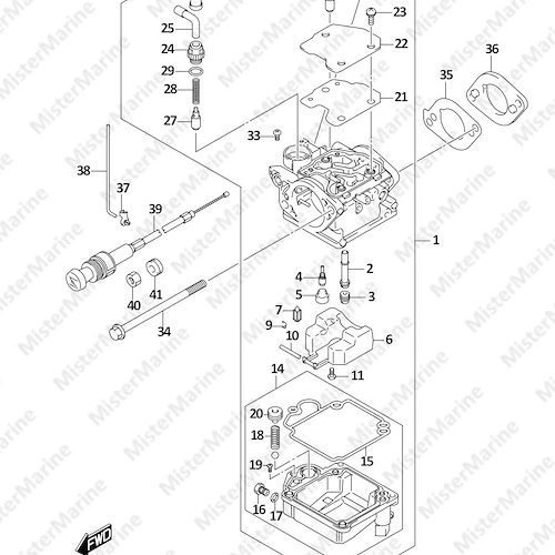 FIG.128C (1-B-13) CARBURETOR (DF9.9A)