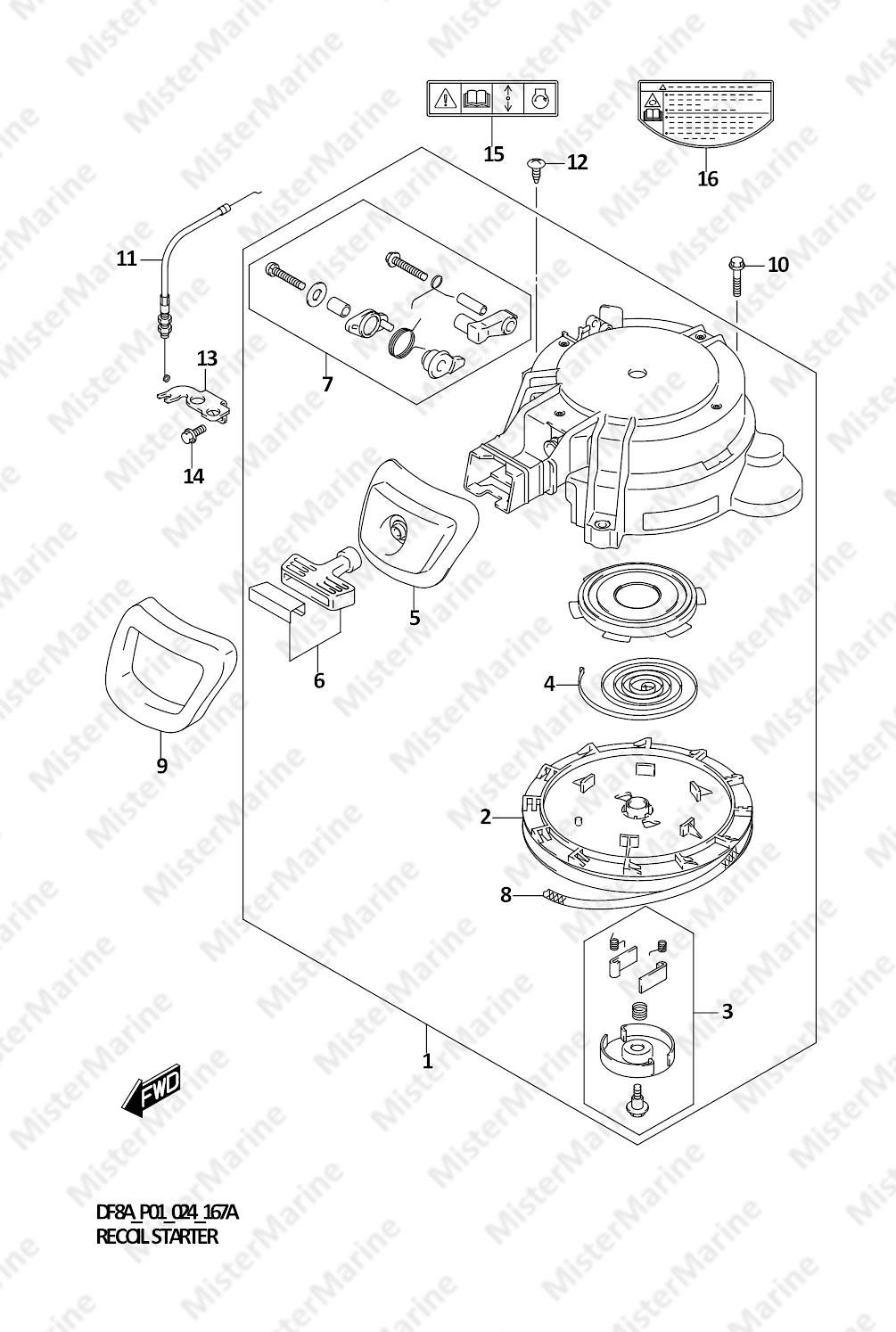 FIG.167A (1-C-7) RECOIL STARTER