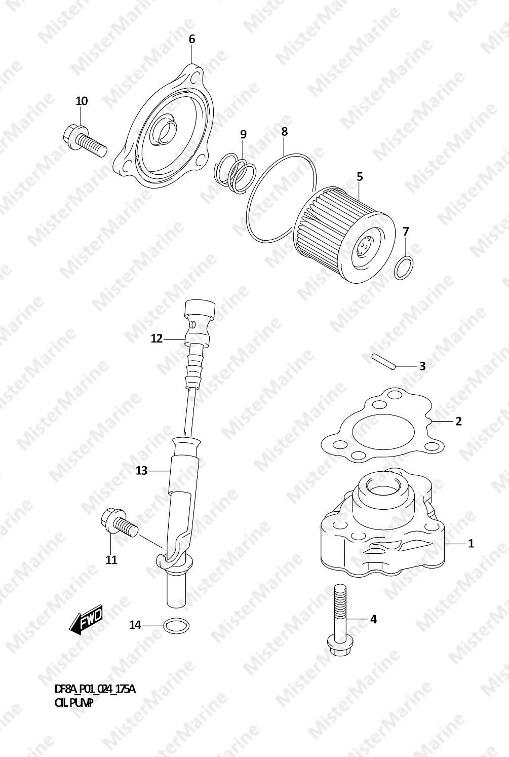 FIG.175A (1-C-8) OIL PUMP