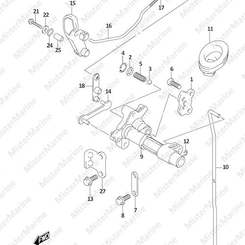 FIG.206A (1-C-9) CLUTCH ROD (DF8A,DF9.9A)