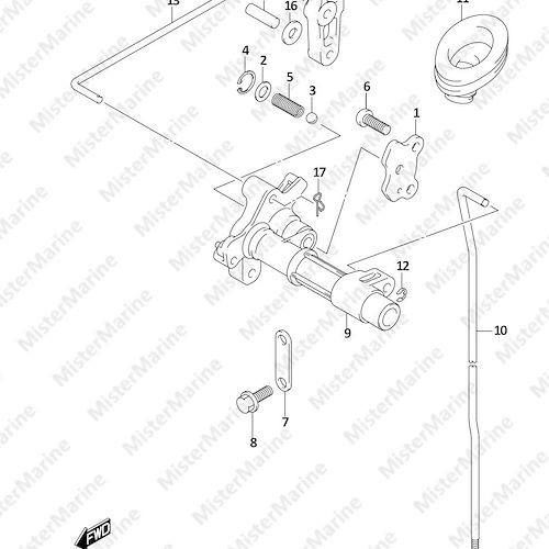 FIG.206B (1-C-10) CLUTCH ROD (DF8AR)