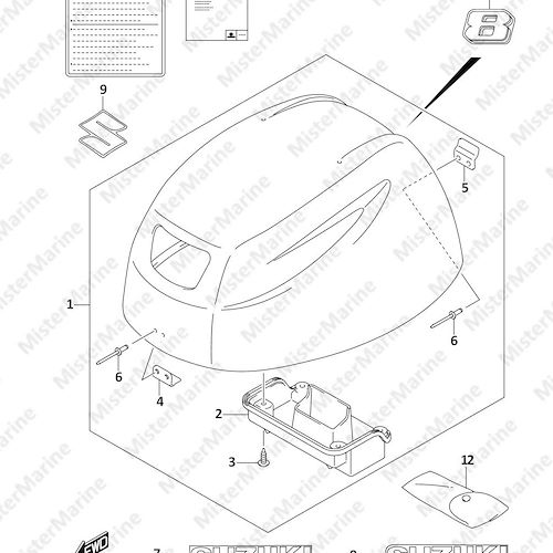 FIG.420A (1-E-7) ENGINE COVER (DF8A,DF8AR)