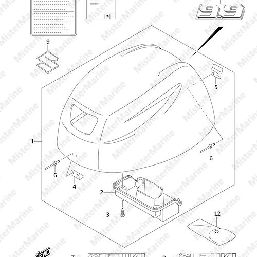 FIG.420B (1-E-8) ENGINE COVER (DF9.9A)
