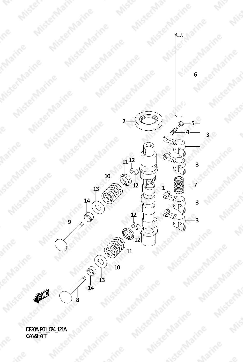 FIG.121A (1-B-6) CAMSHAFT (W/MANUAL STARTER)
