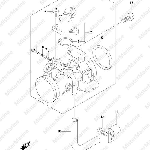 FIG.163A (1-C-5) THROTTLE BODY (DF9.9B,DF15A,DF20A,DF20ATH)