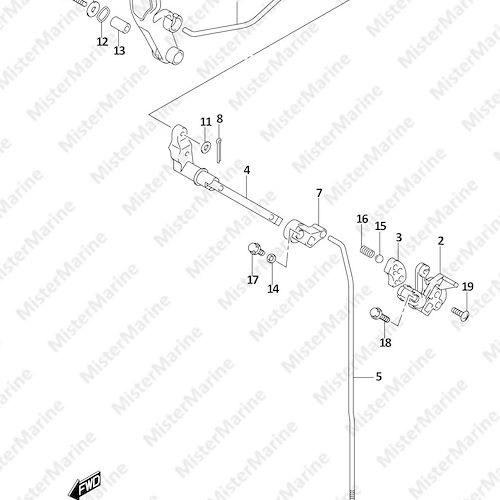 FIG.206A (1-C-11) CLUTCH ROD (DF9.9B,DF15A,DF20A,DF20ATH)