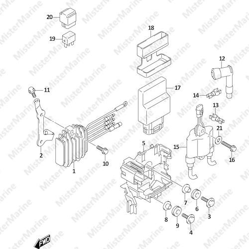 FIG.310E (1-D-11) RECTIFIER/IGNITION COIL (DF20A:P01)