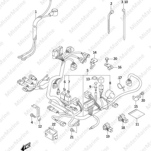 FIG.322A (1-D-14) HARNESS (DF9.9B,DF15A,DF20A)