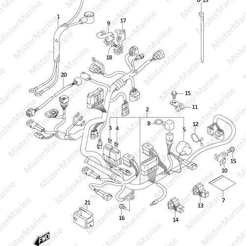 FIG.322C (1-E-3) HARNESS (DF15AT,DF20AT)