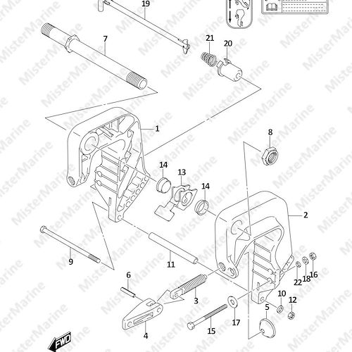 FIG.335C (1-E-13) CLAMP BRACKET (DF9.9BR,DF15AR,DF20AR)