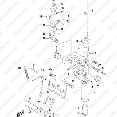 FIG.336A (1-F-2) SWIVEL BRACKET ((DF9.9B,DF15A,DF20A):P01)
