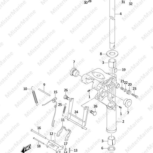 FIG.336C (1-F-6) SWIVEL BRACKET (DF9.9BR,DF15AR,DF20AR)