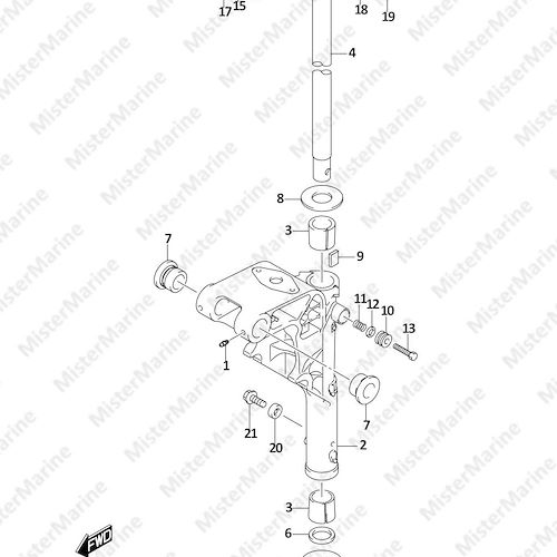 FIG.336D (1-F-7) SWIVEL BRACKET (DF15AT,DF20AT)