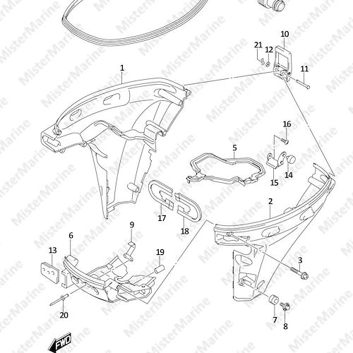FIG.410C (1-G-10) SIDE COVER (DF9.9BR,DF15AR,DF20AR)