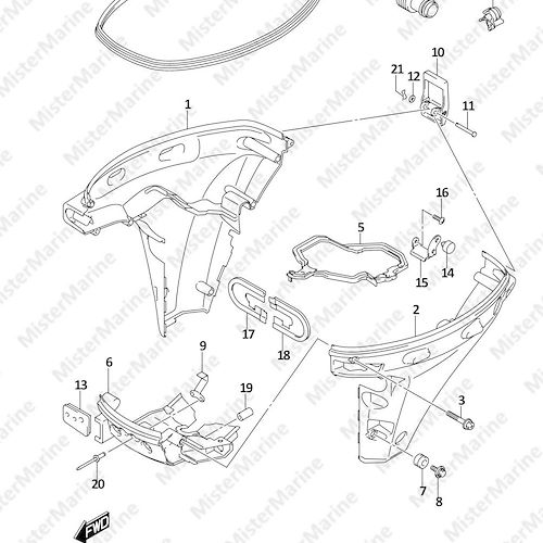 FIG.410D (1-G-11) SIDE COVER (DF15AT,DF20AT)