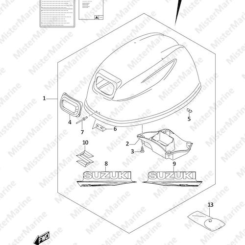 FIG.420A (1-G-13) ENGINE COVER (DF9.9B,DF9.9BR)