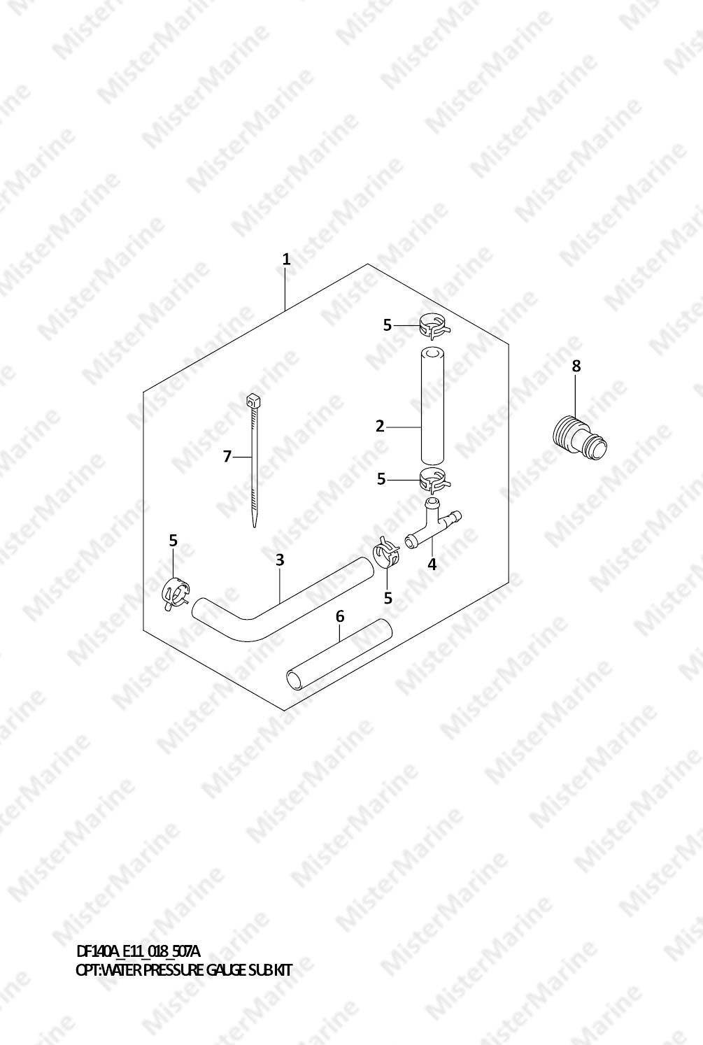 FIG.507A (1-J-10) OPT:WATER PRESSURE GAUGE SUB KIT