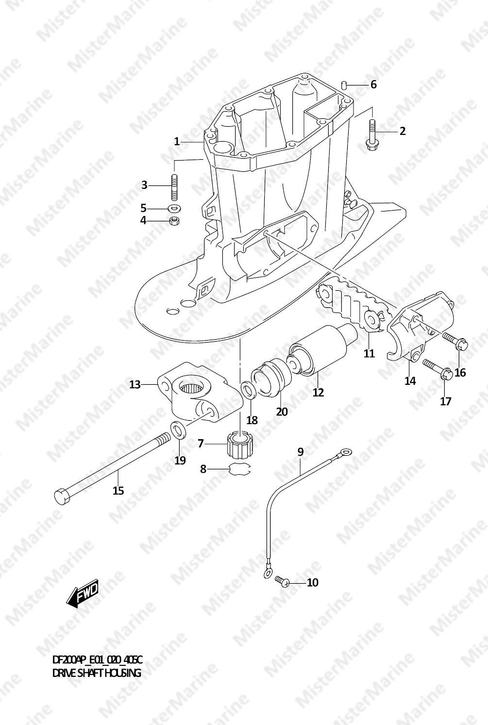 FIG.405C (1-F-15) DRIVE SHAFT HOUSING (DF200AP E01)