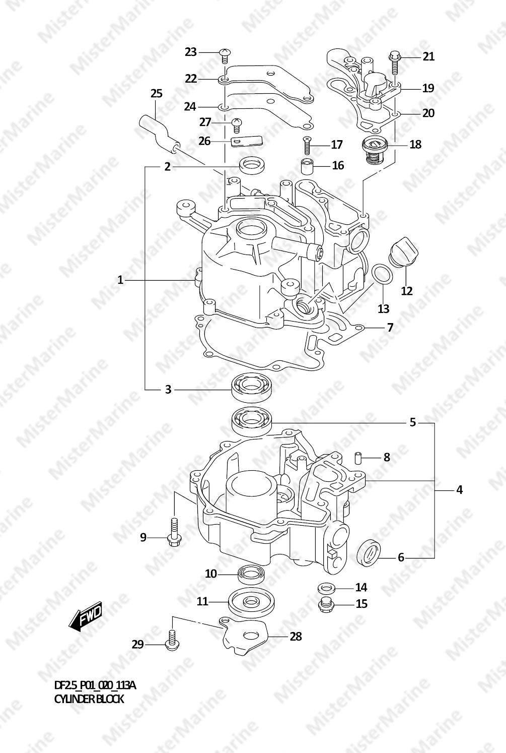 FIG.113A (1-B-3) CYLINDER BLOCK