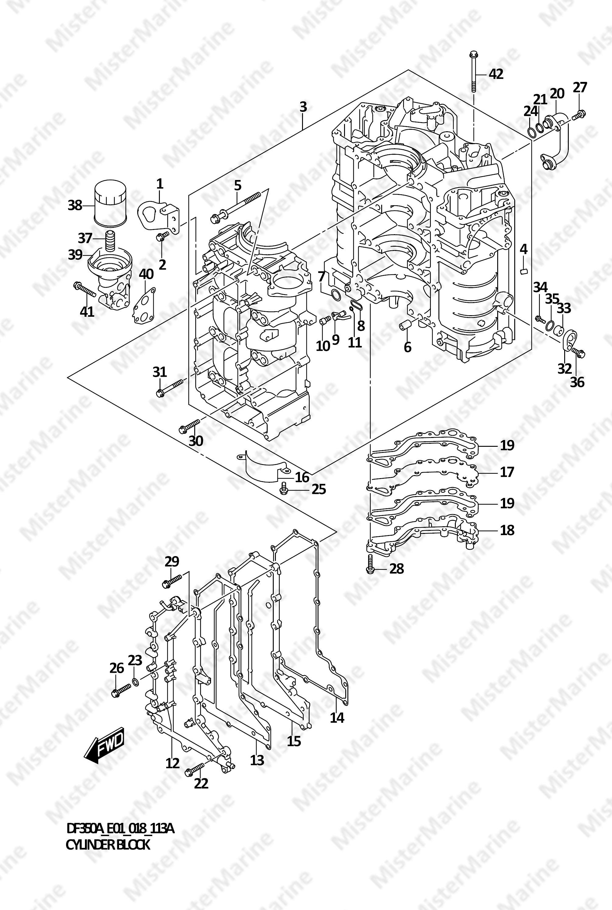 FIG.113A (1-B-5) CYLINDER BLOCK