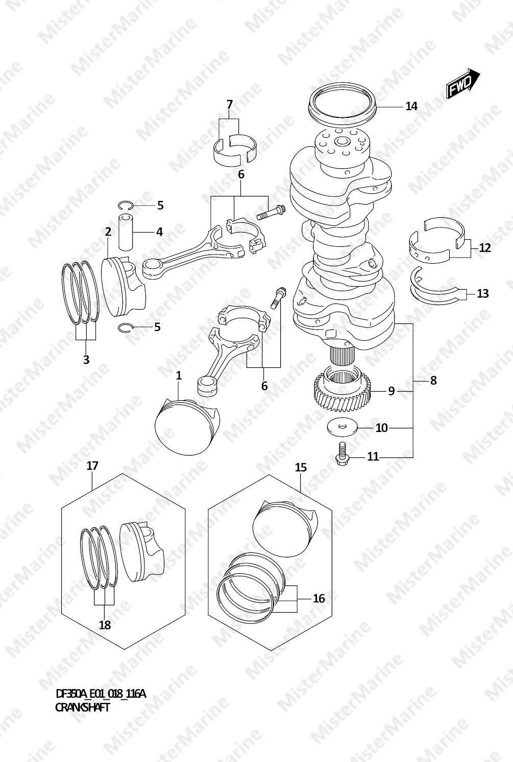FIG.116A (1-B-7) CRANKSHAFT