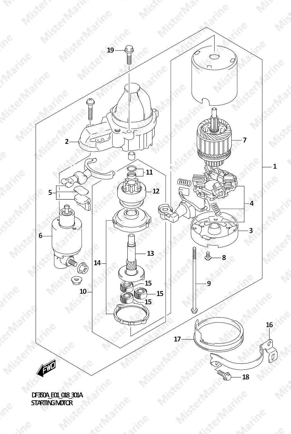 FIG.301A (1-D-2) STARTING MOTOR