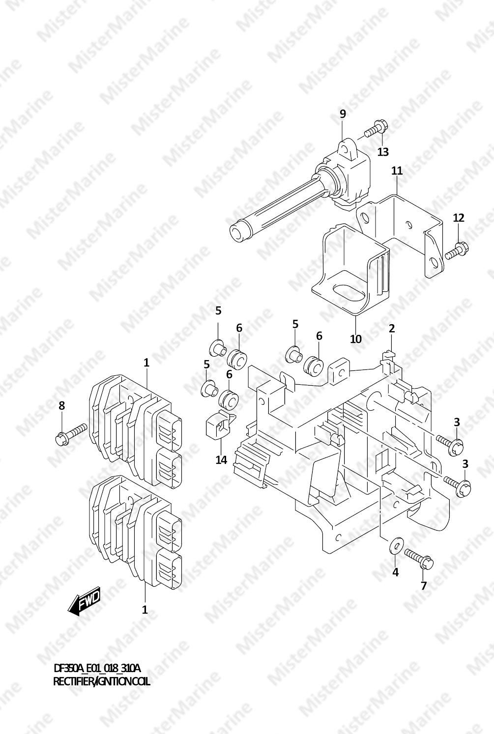 FIG.310A (1-D-4) RECTIFIER/IGNITION COIL