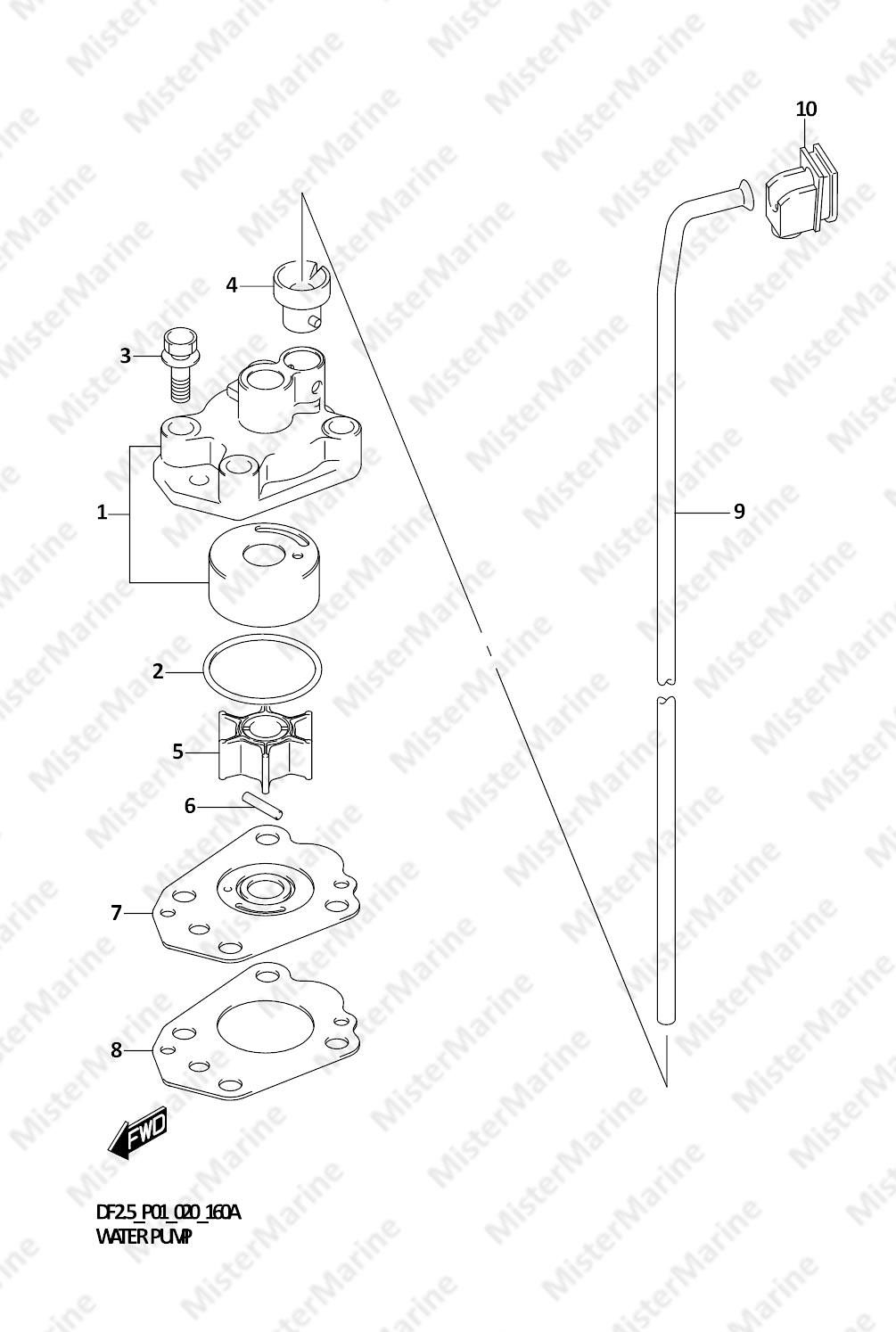 FIG.160A (1-B-7) WATER PUMP