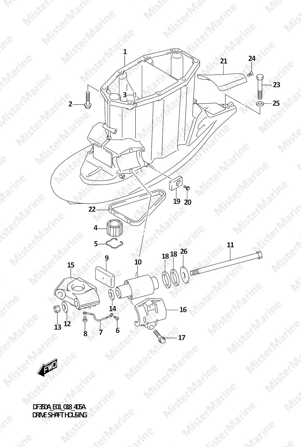 FIG.405A (1-E-3) DRIVE SHAFT HOUSING (X)