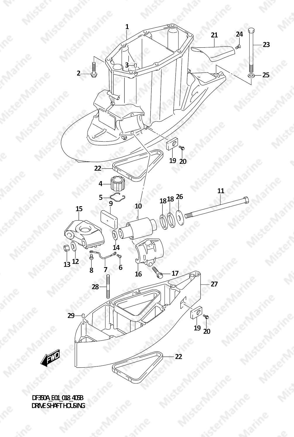 FIG.405B (1-E-4) DRIVE SHAFT HOUSING (XX)