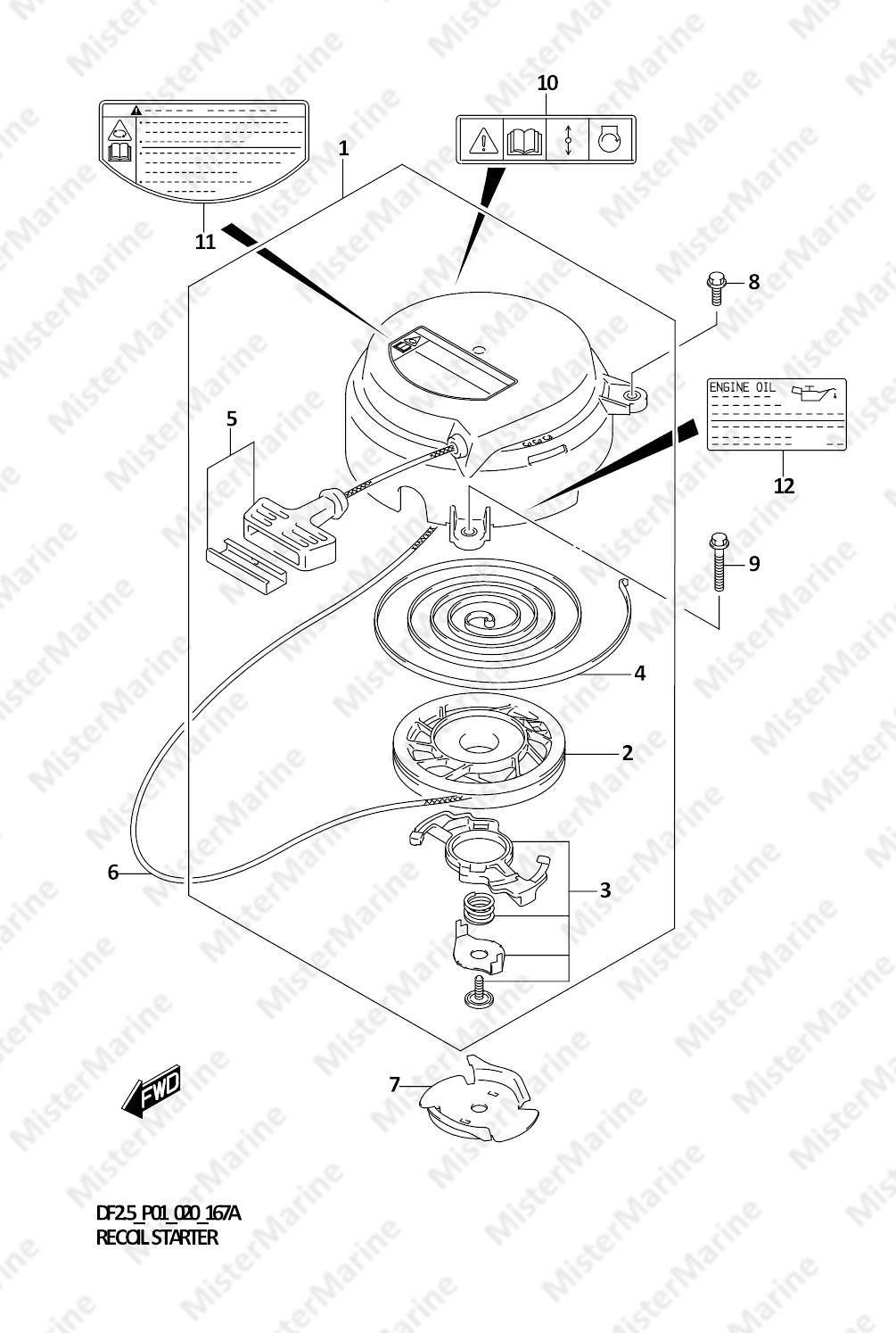 FIG.167A (1-B-8) RECOIL STARTER