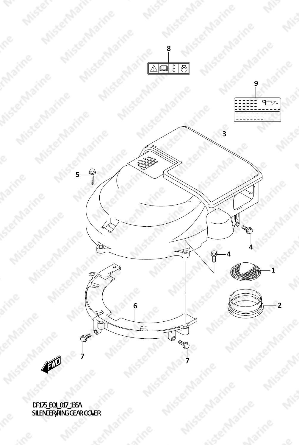 FIG.135A (1-D-4) SILENCER/RING GEAR COVER