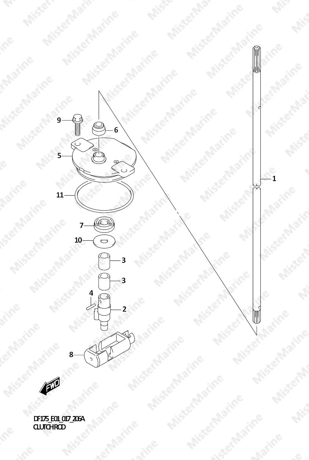 FIG.206A (1-G-10) CLUTCH ROD