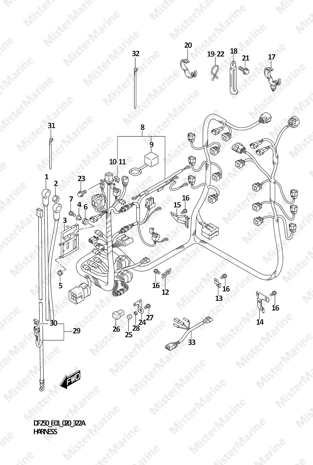 FIG.322A (1-I-6) HARNESS (DF200T)(DF200Z)