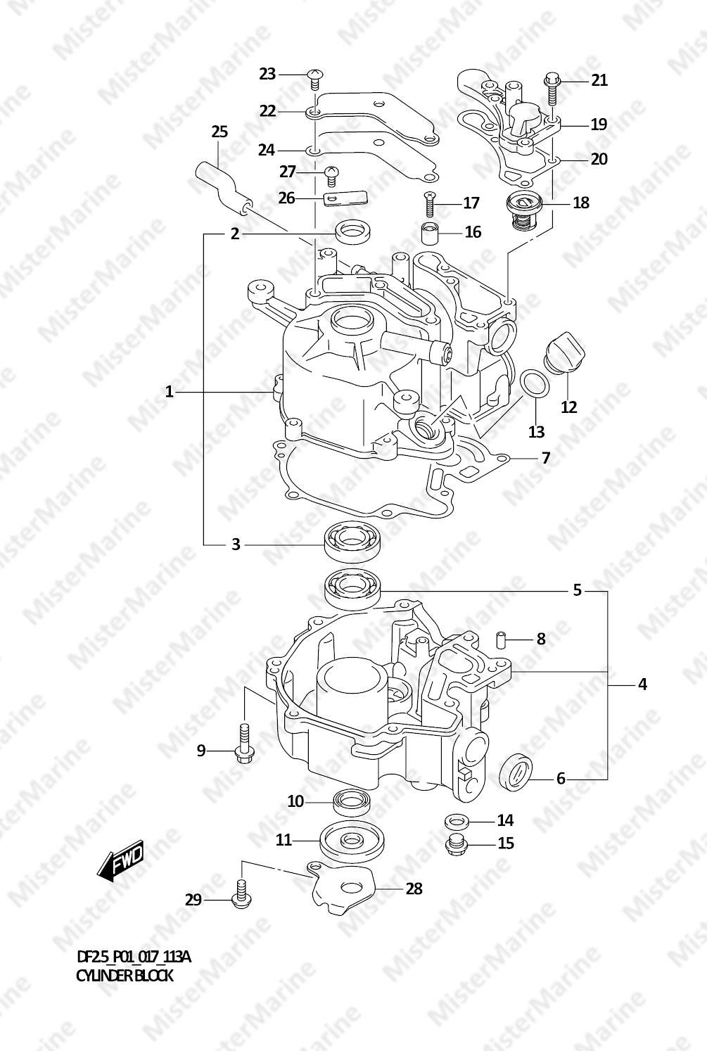 FIG.113A (1-B-3) CYLINDER BLOCK