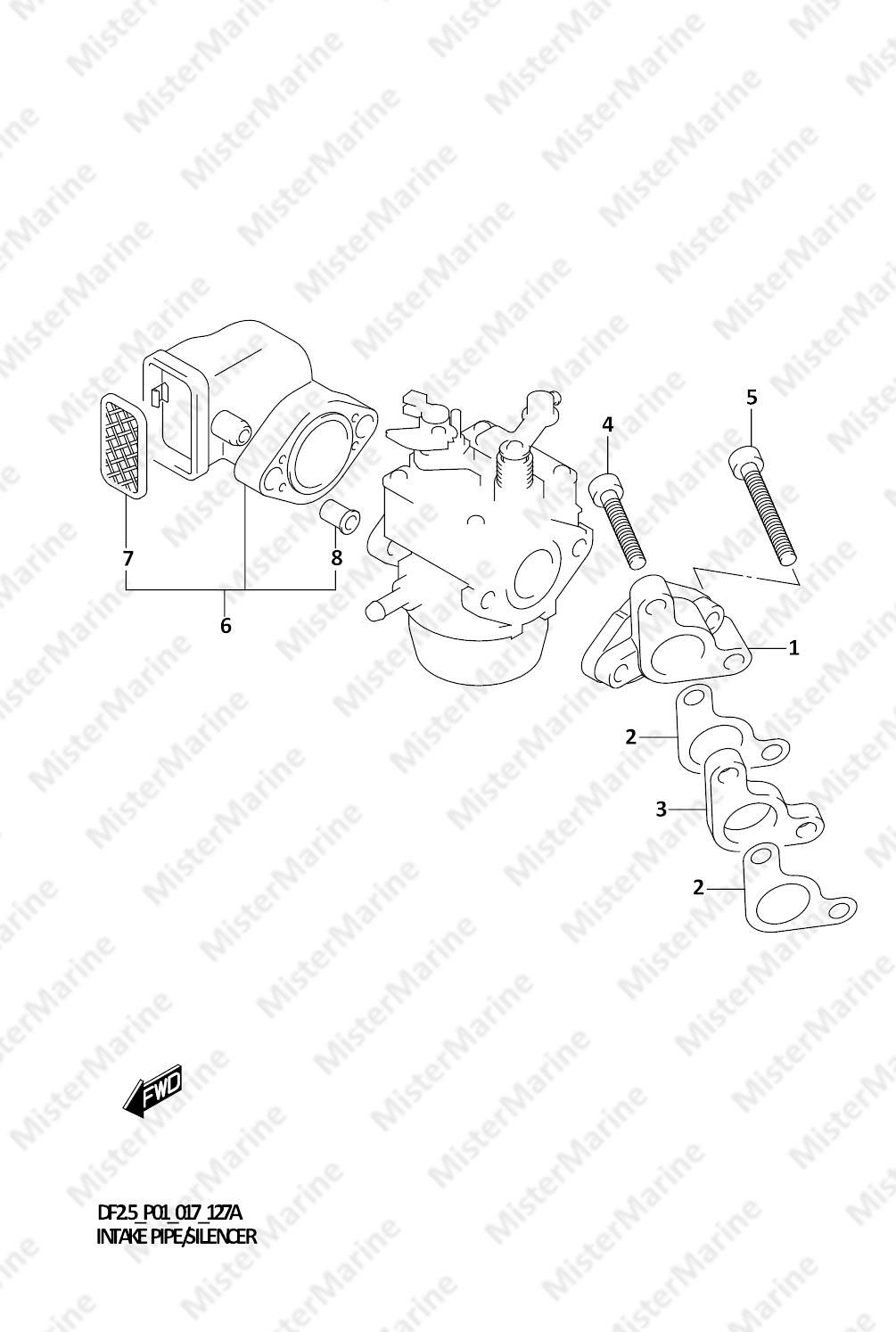 FIG.127A (1-B-5) INTAKE PIPE/SILENCER