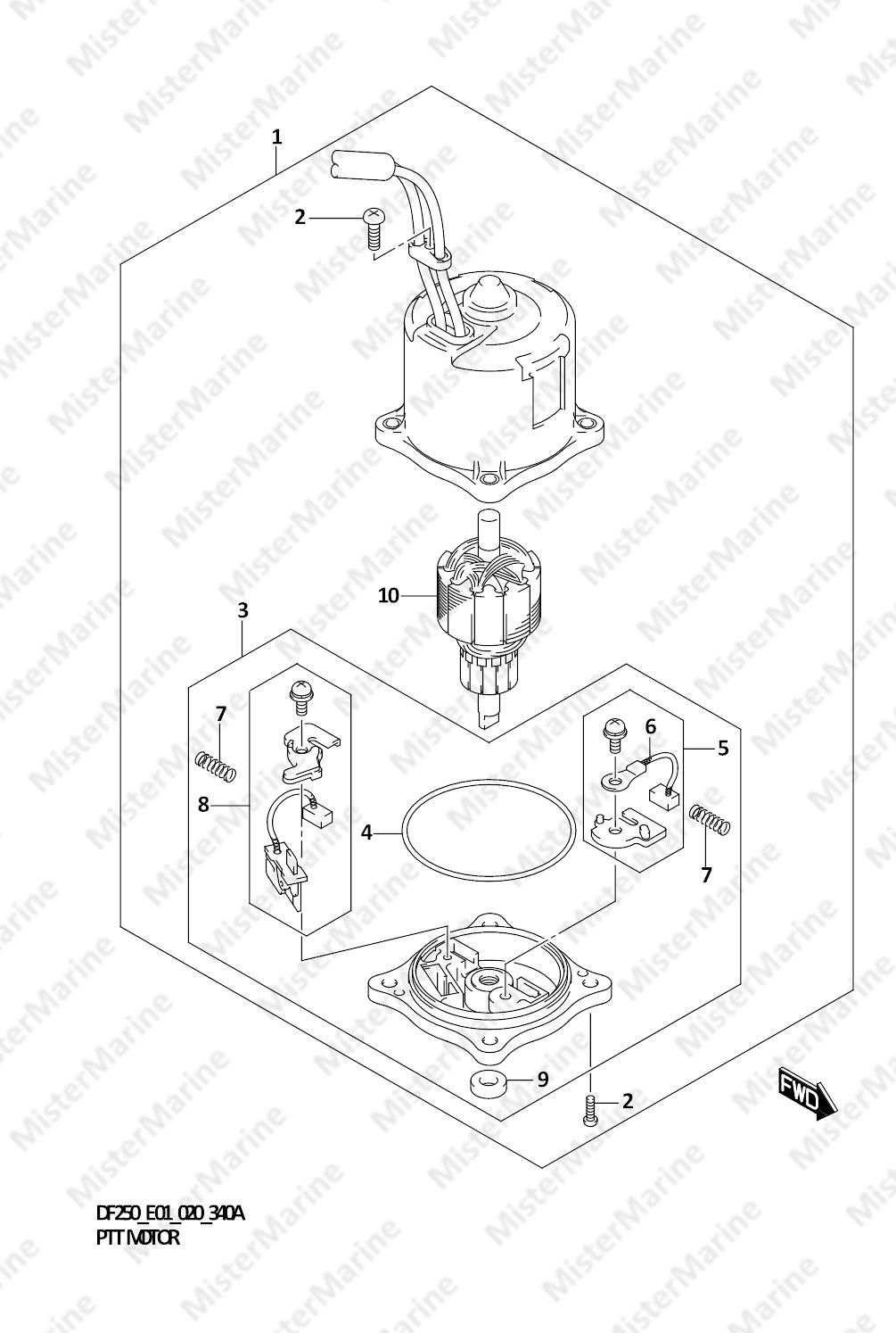 FIG.340A (1-J-10) PTT MOTOR TRANSOM(L)