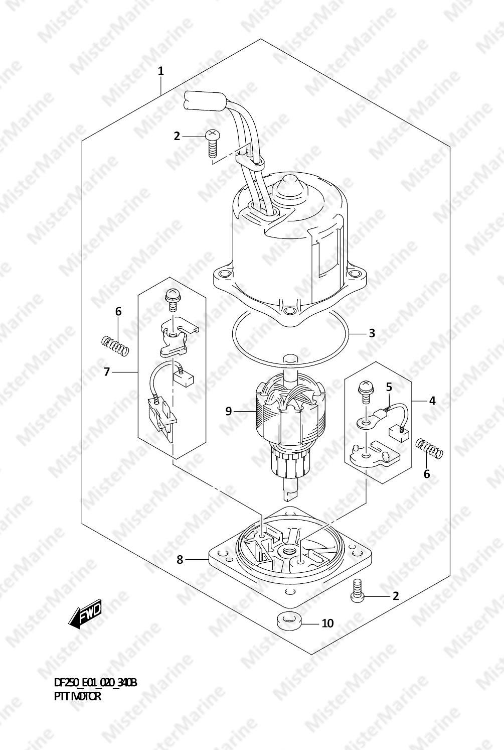 FIG.340B (1-J-11) PTT MOTOR TRANSOM(X,XX)