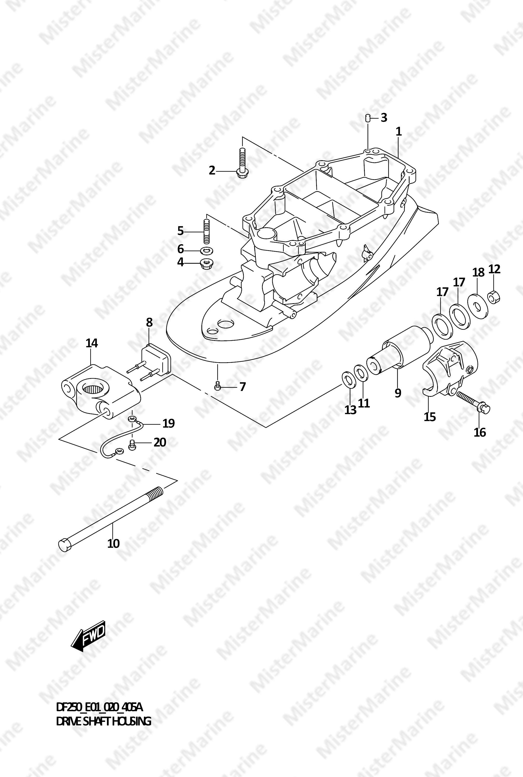FIG.405A (1-K-3) DRIVE SHAFT HOUSING TRANSOM(L)